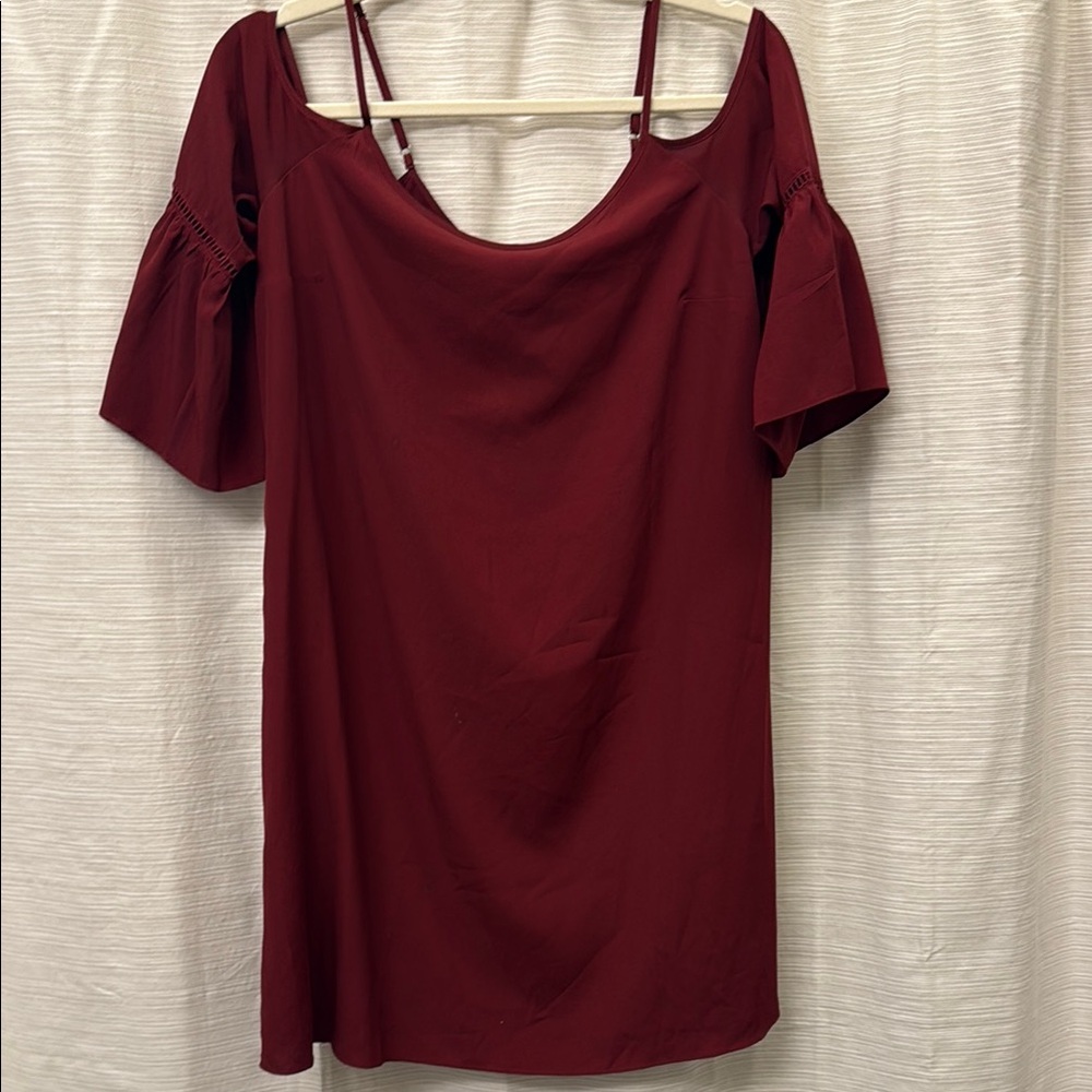 Elegant Burgundy Off-Shoulder Dress